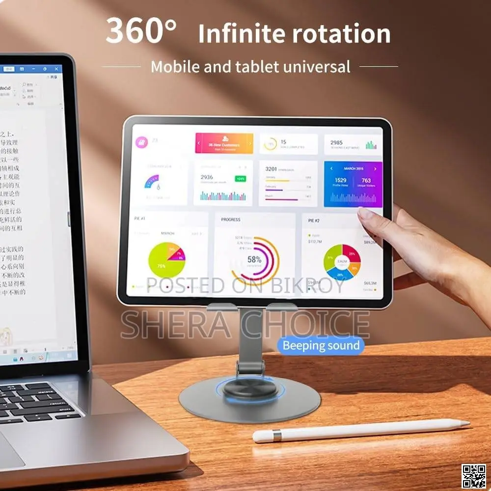 360° Rotating Foldable Tablet Phone Holder, Multi-Angle