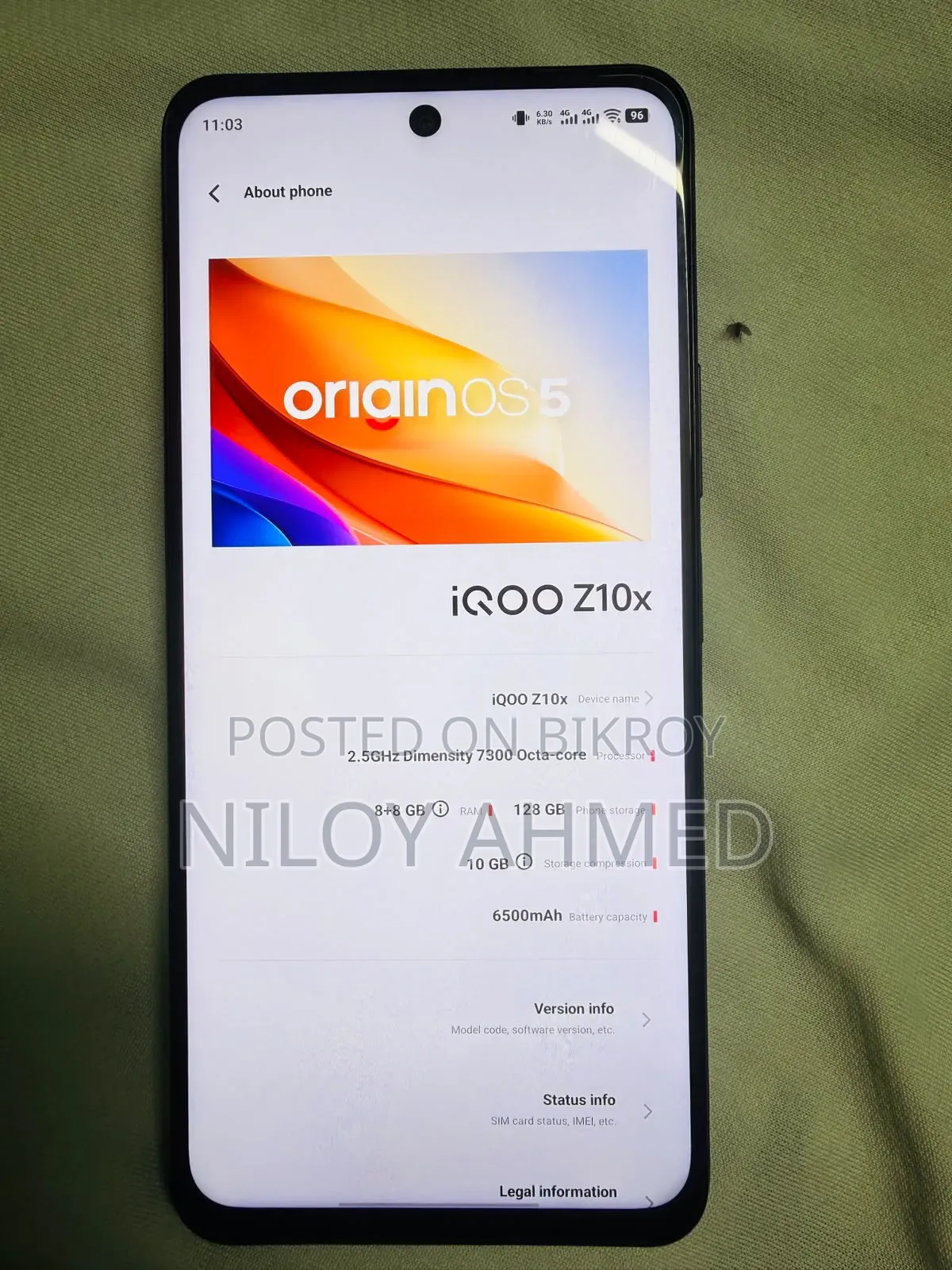 Vivo iQOO Z10x 128 GB Gray