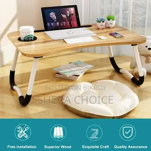 Foldable Laptop Table for Reading, Writing, and Eating on Bed