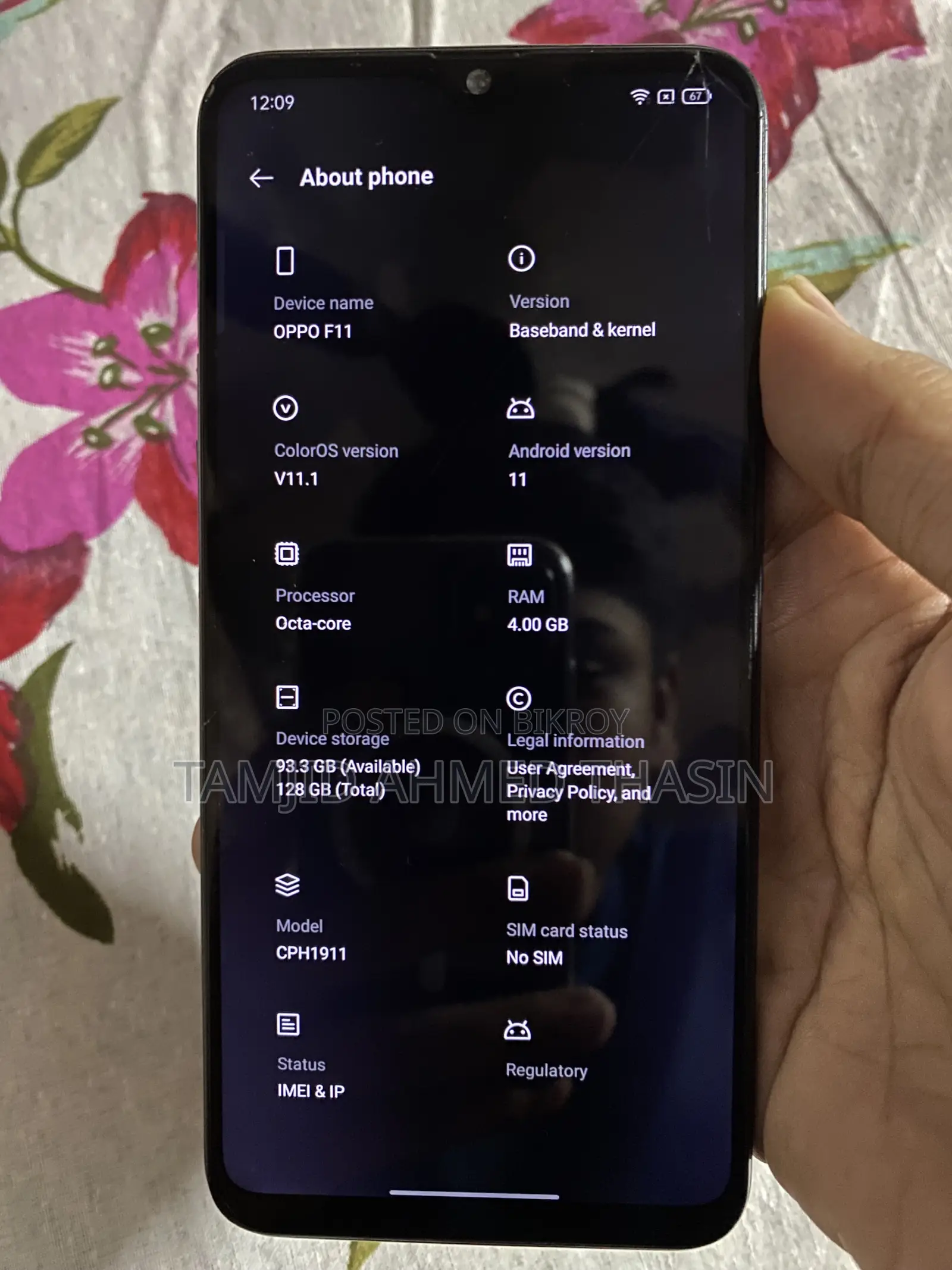Oppo F11 128 GB Blue