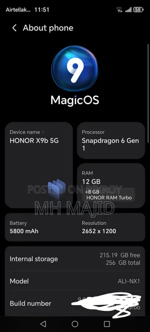 Honor X9b 5G 256 GB অরেঞ্জ