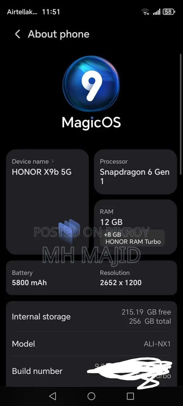 Honor X9b 5G 256 GB অরেঞ্জ