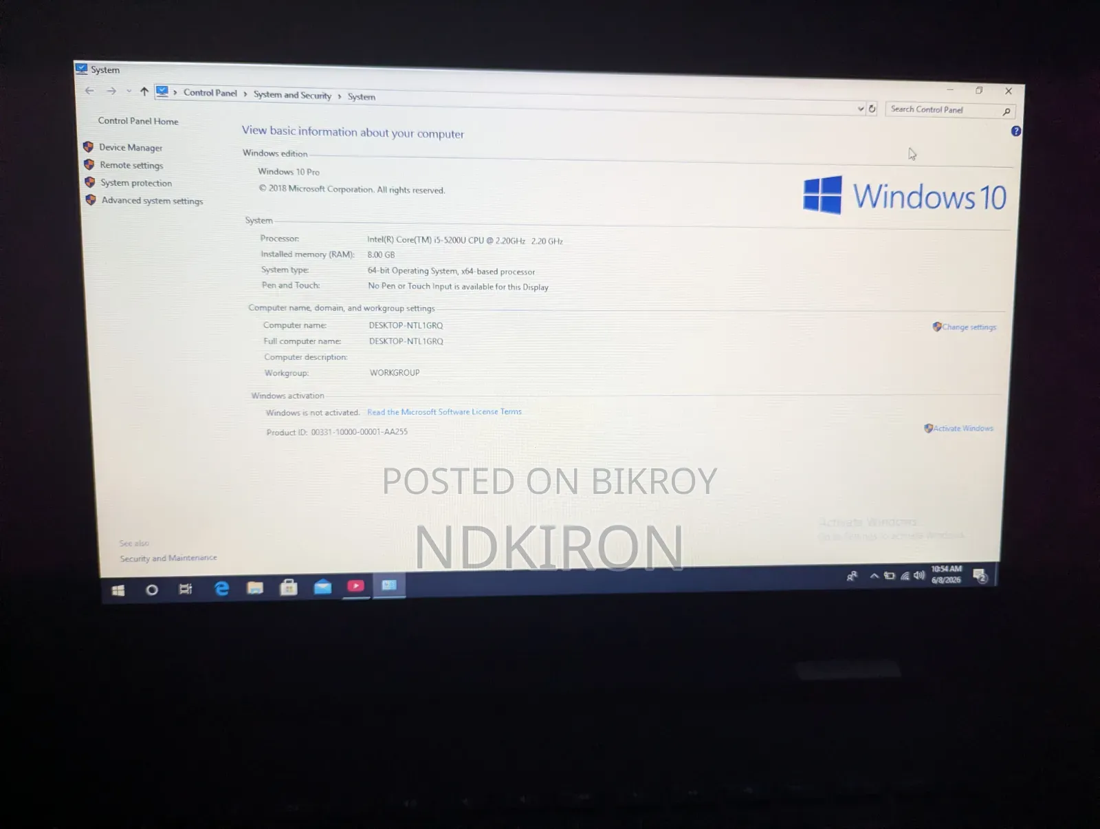 Laptop HP 8GB Intel Core I5 SSD 128GB
