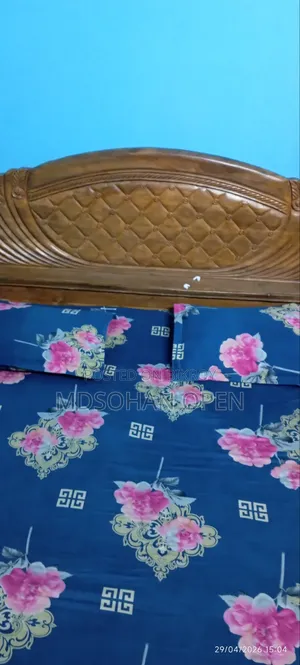 Five feet and seven feet semi-box bed for sale with mattress and quilt