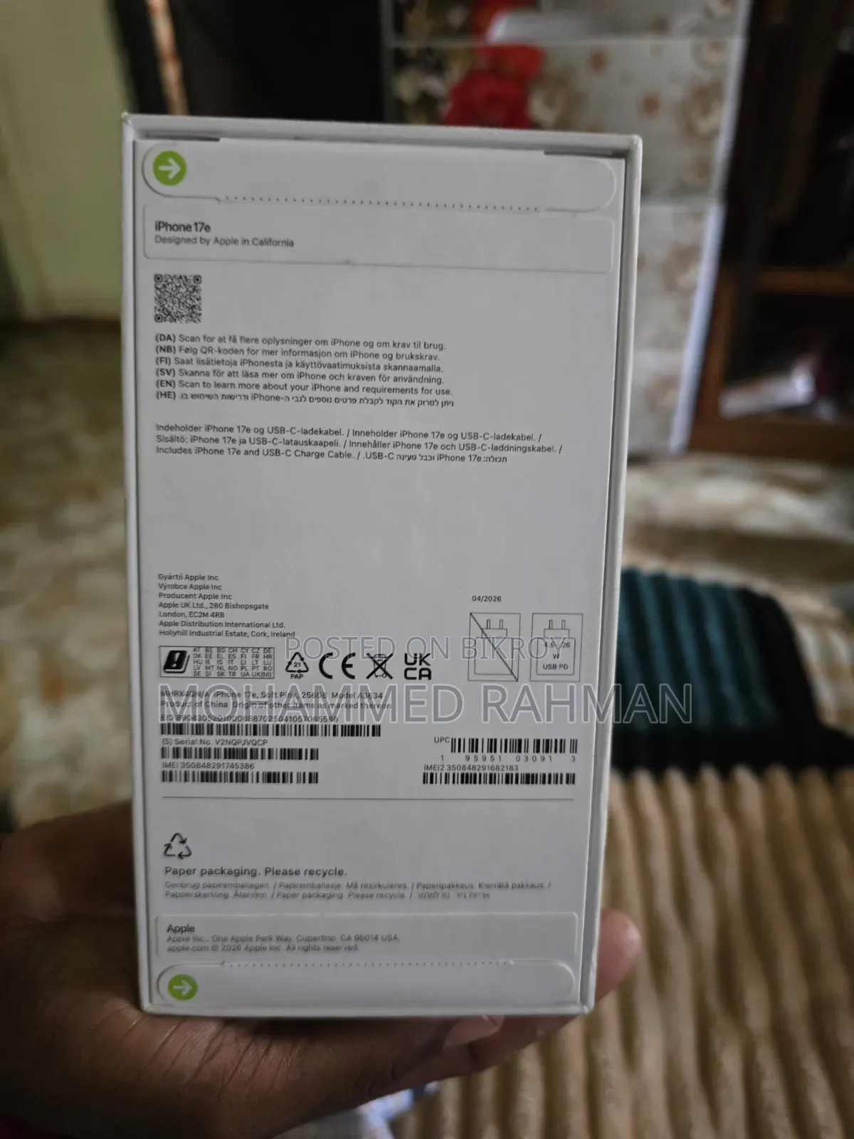 New Apple iPhone 17e 256 GB Pink