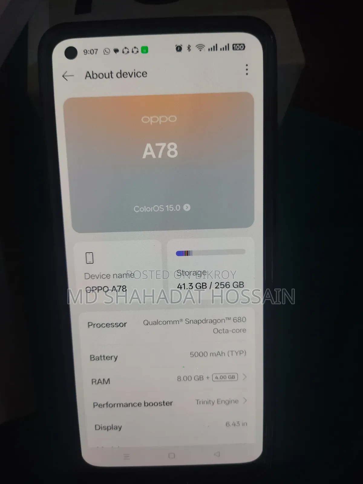 Oppo A78 4G 256 GB Black