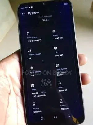 Tecno Spark 9T 128 GB Black