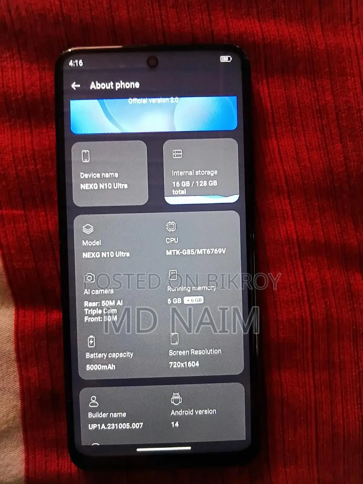 Walton NEXG N10 ULTRA 128 GB Black