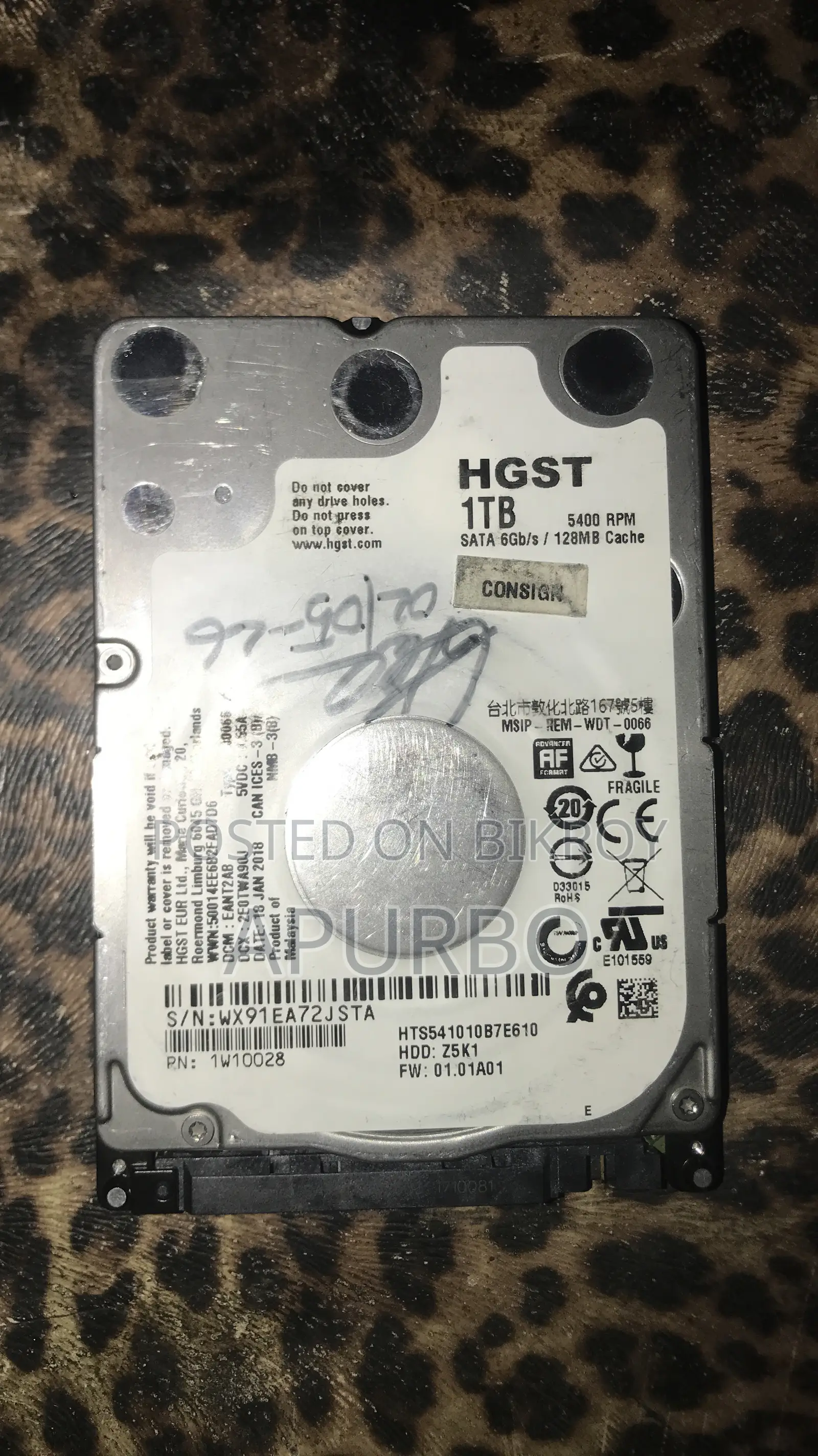1TB Fresh 100% Health HDD