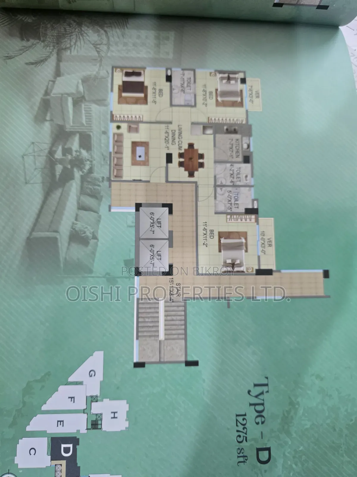 3-bedroom Apartment in Fazlul Karim Palace, Malibag for sale