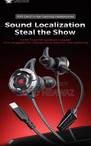 Rx3 Gen2. Gaming Earphone. Metal Wired