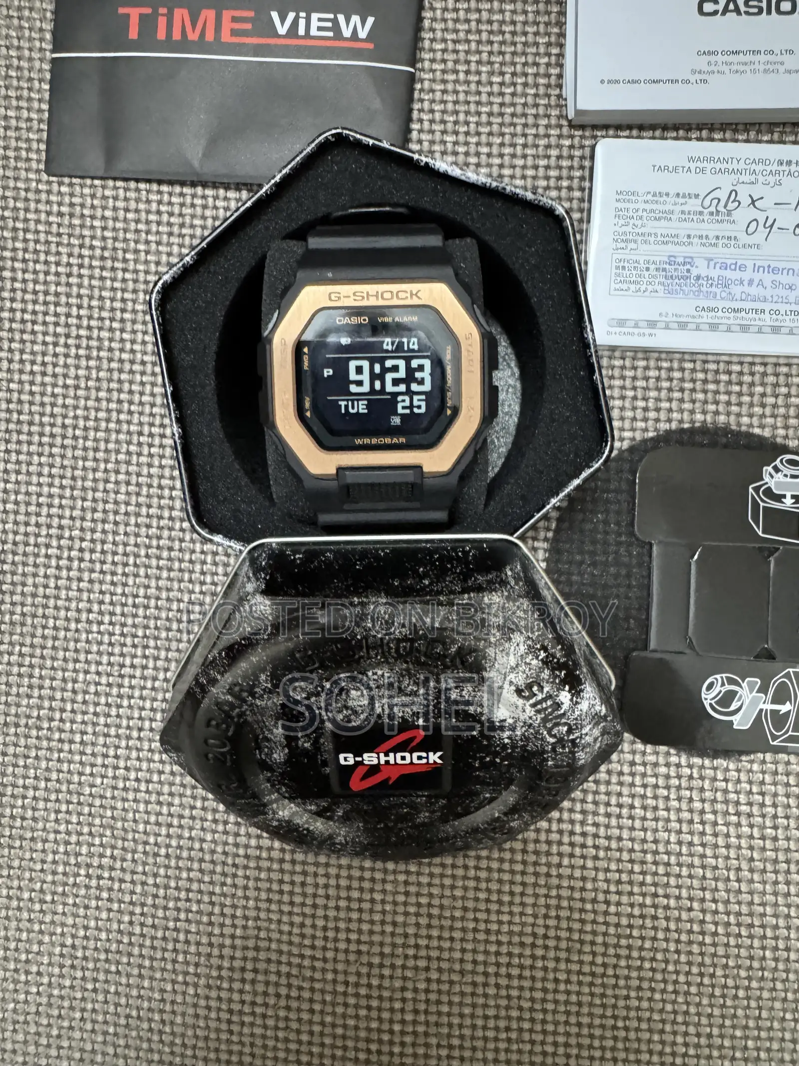 Casio G-shock Night Surfing Rose Gold Digital Gbx-100ns-4jf Men's
