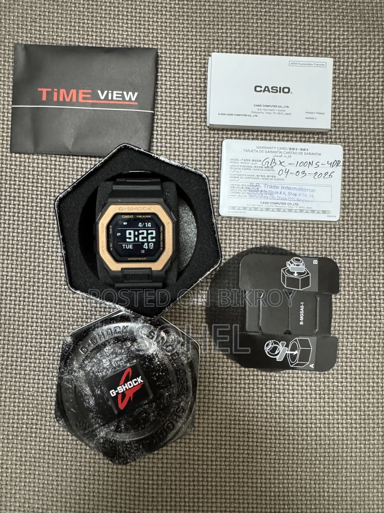 Casio G-shock Night Surfing Rose Gold Digital Gbx-100ns-4jf Men's