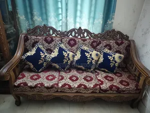 সেগুন কাঠের সোফা সেট।
