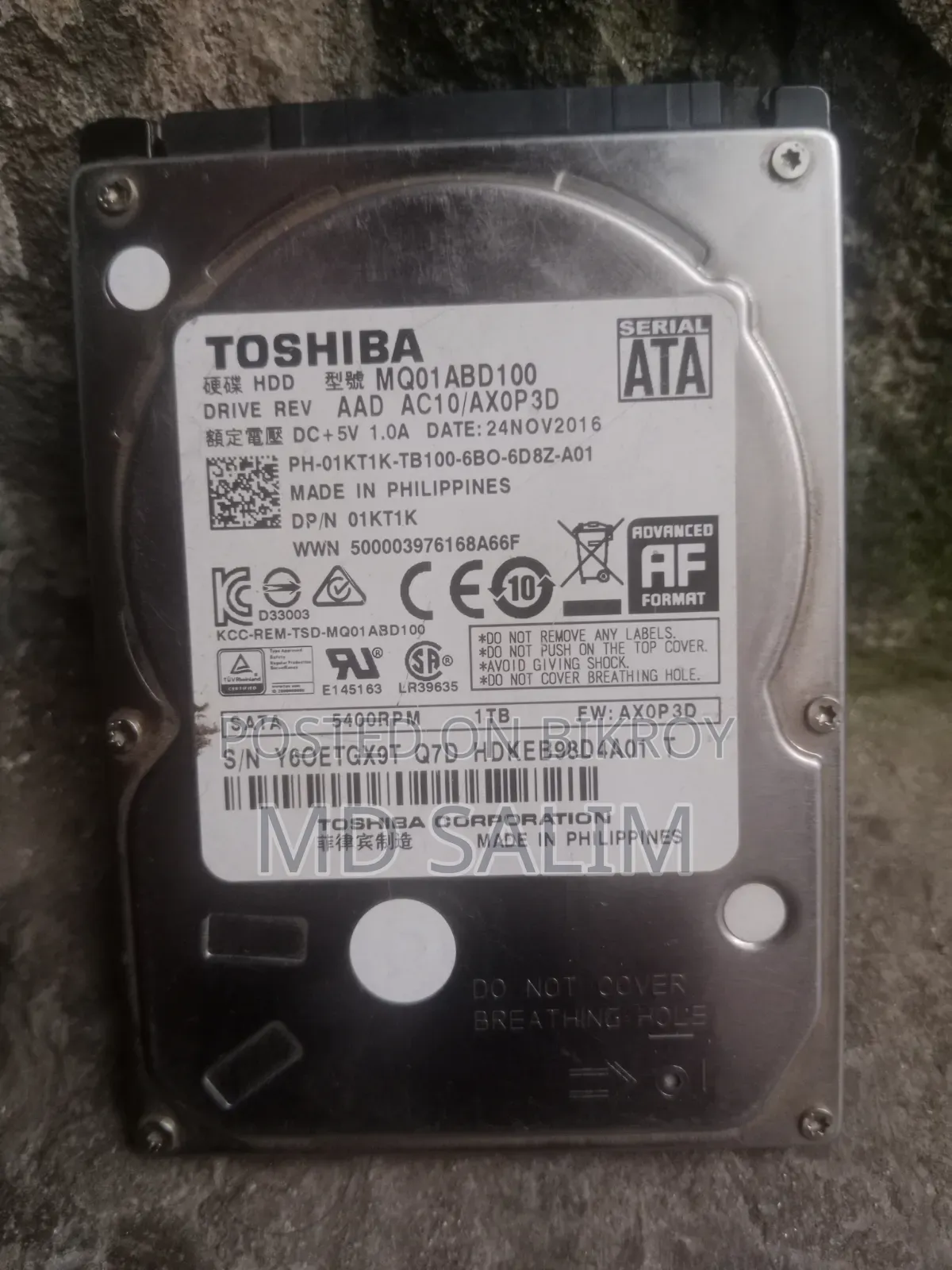 1 TB HDD Toshiba