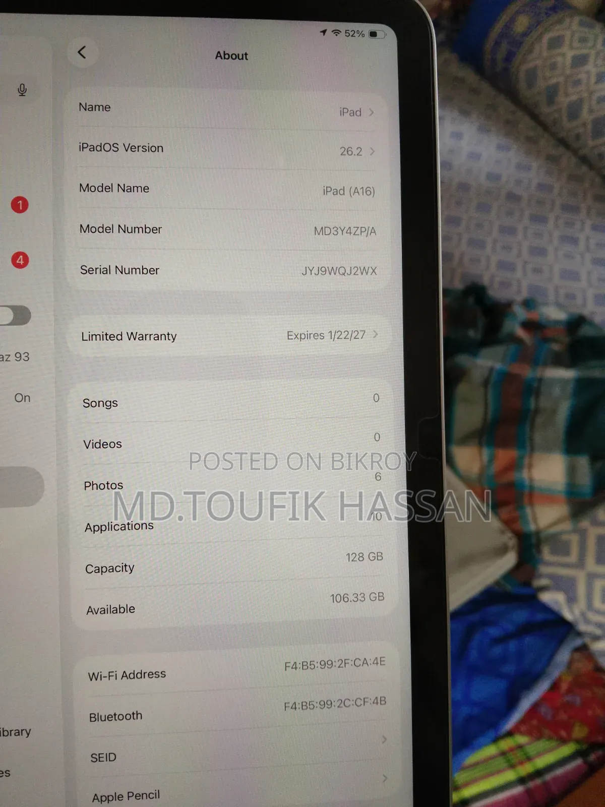 অ্যাপল আইপ্যাড (২০২৫) ১২৮ জিবি গ্রে