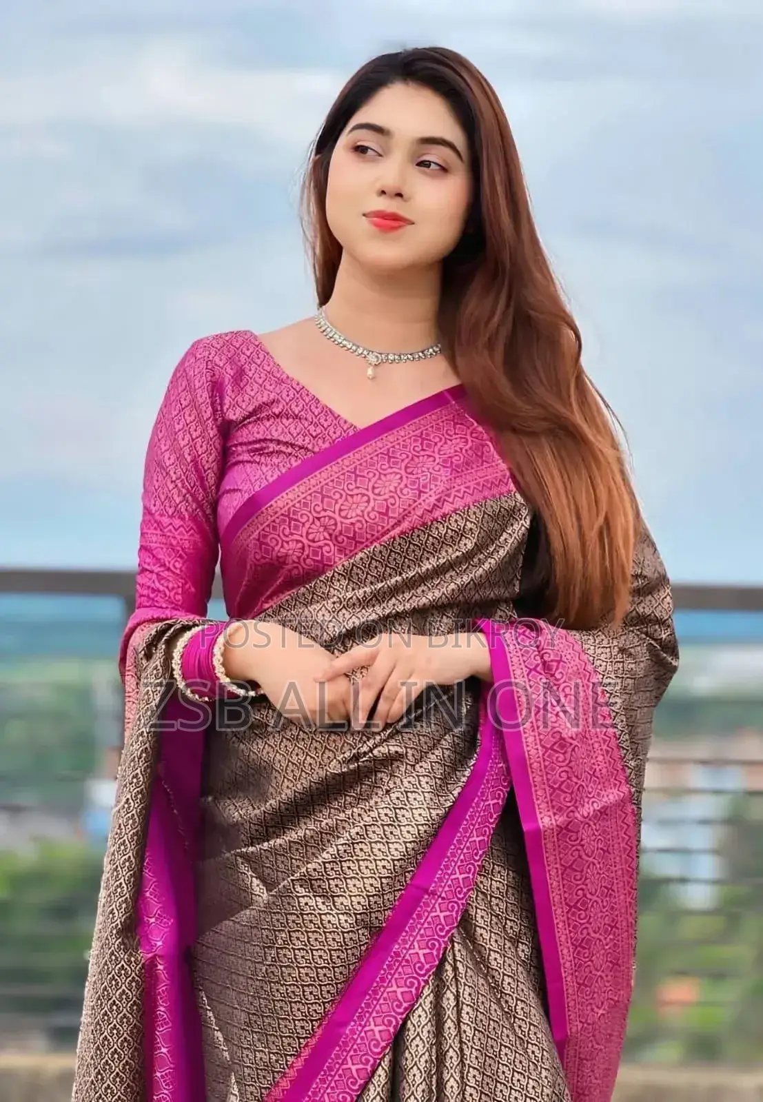 Exclusive All-Over Katan Saree with Matching Blouse Piece Absolutely Free!