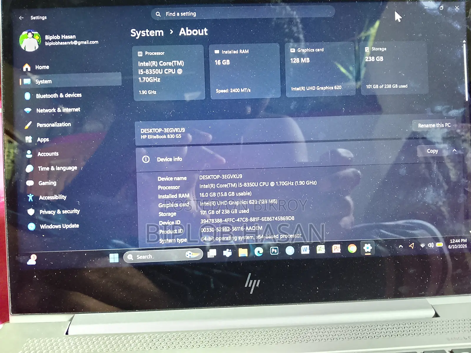Laptop HP EliteBook 830 G5 16GB Intel Core I5 SSD 256GB