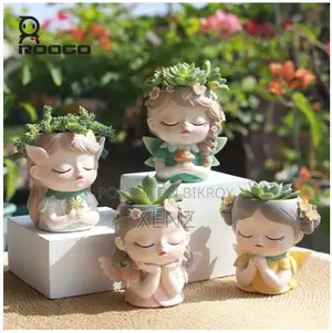 Cute Angel Girl Resin Flower Pot / Pen Holder