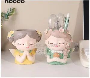 Cute Angel Girl Resin Flower Pot / Pen Holder