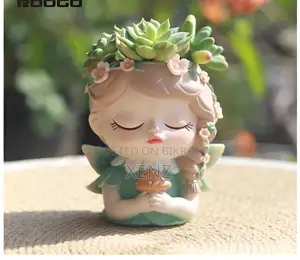 Cute Angel Girl Resin Flower Pot / Pen Holder