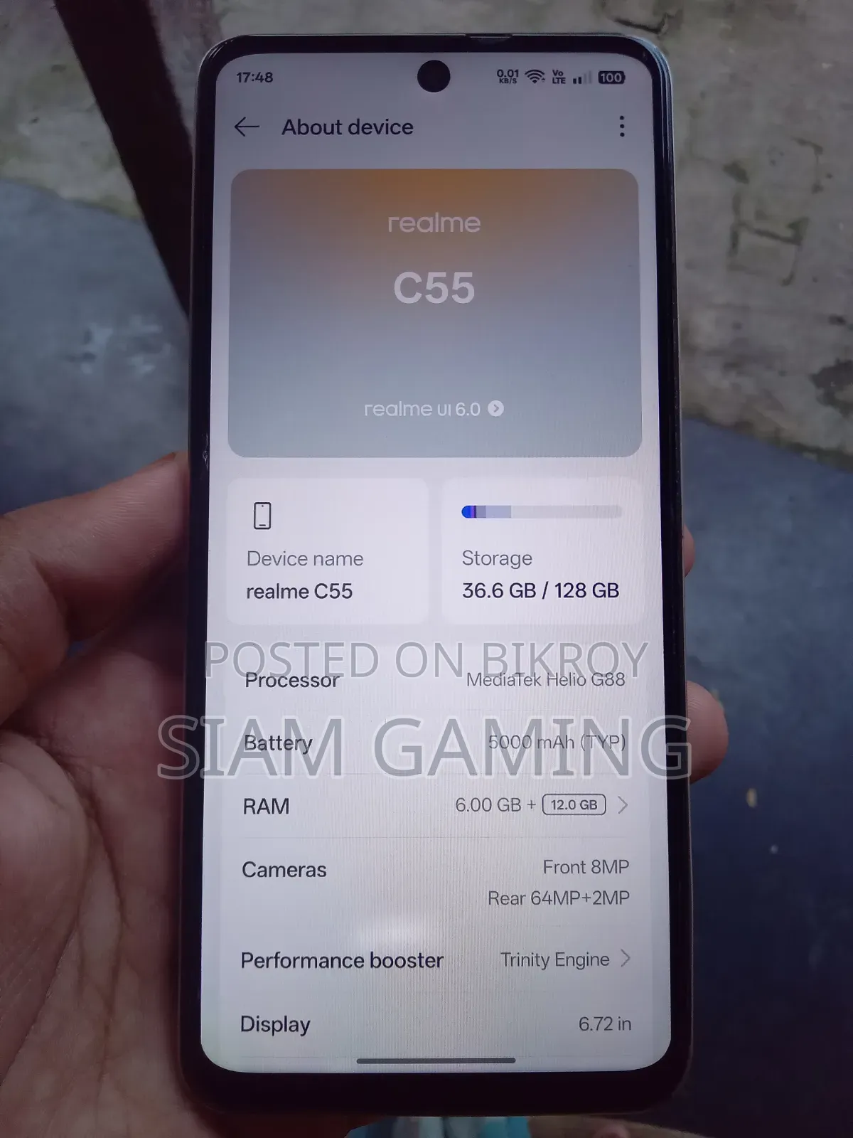 New Realme C55 128 GB Rose Gold