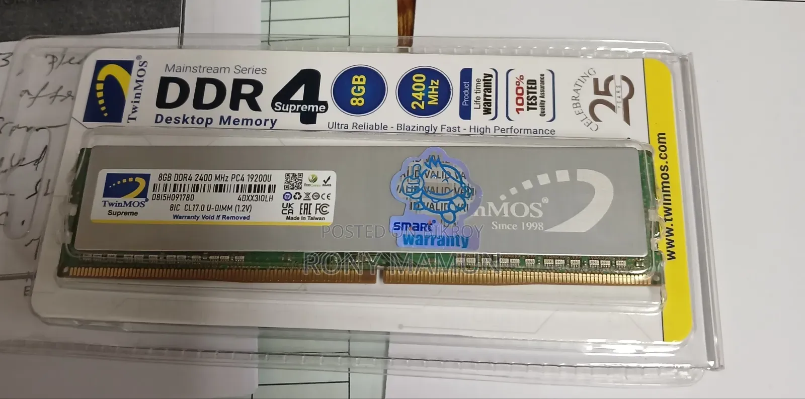 RAM DDR4 8GB 2400MHz