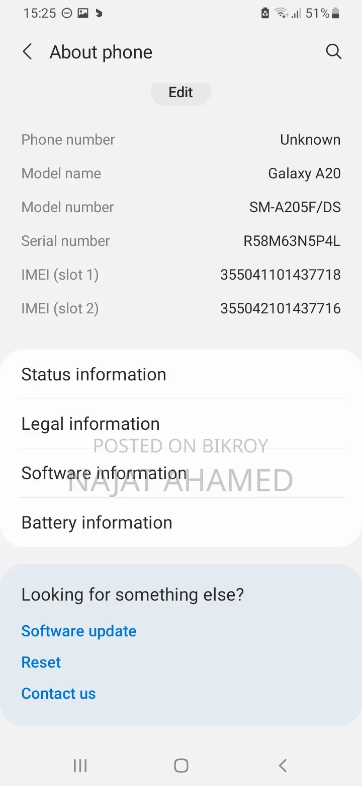 স্যামসাং গ্যালাক্সি এ২০ ৩২ জিবি ব্ল্যাক