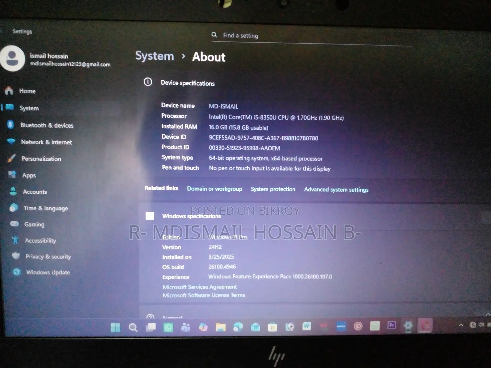 Laptop HP EliteBook 840 G5 16GB Intel Core i5 SSD 256GB
