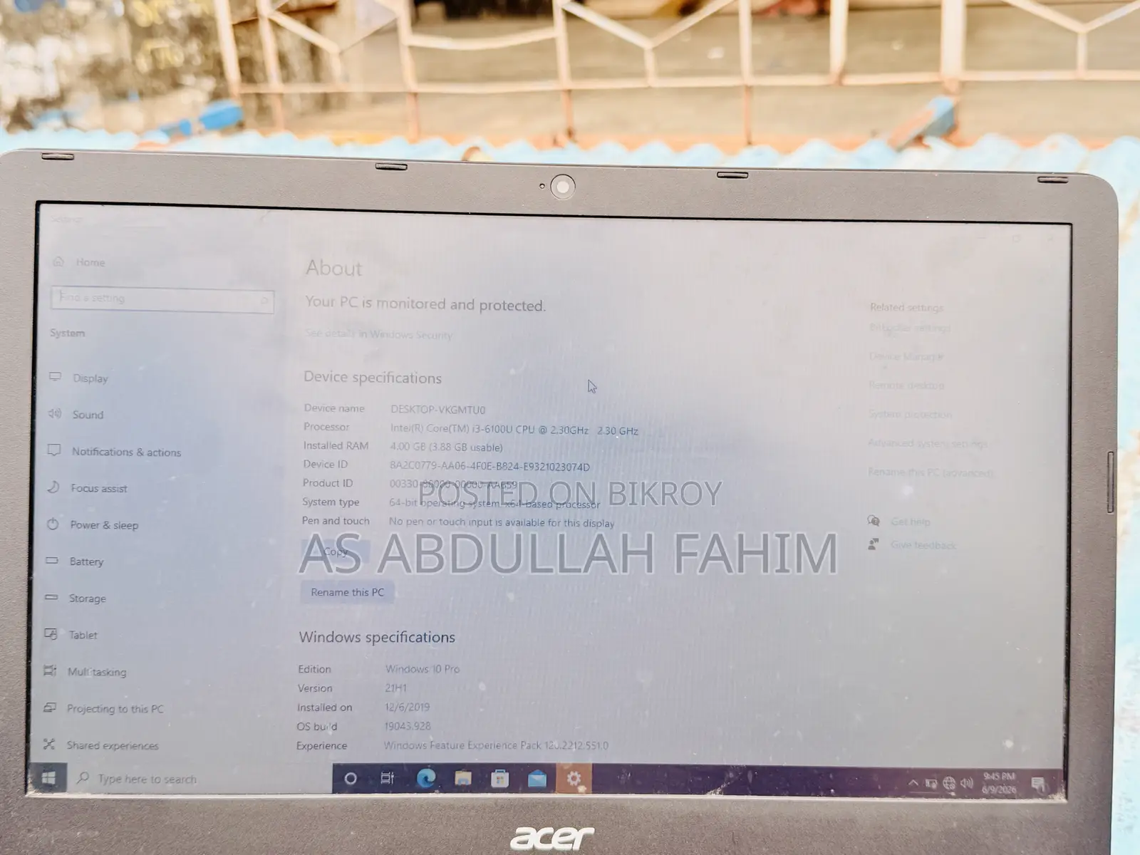 Laptop Acer Aspire E5-575 4GB Intel Core I3 HDD 1T