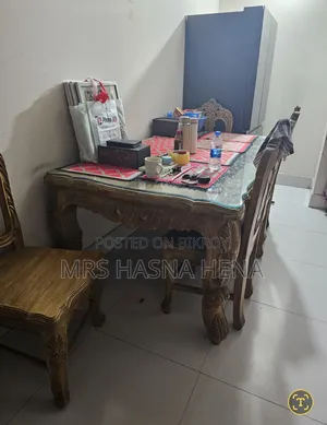 Original Teak Wood 6-Chair Dining Table for Sale.