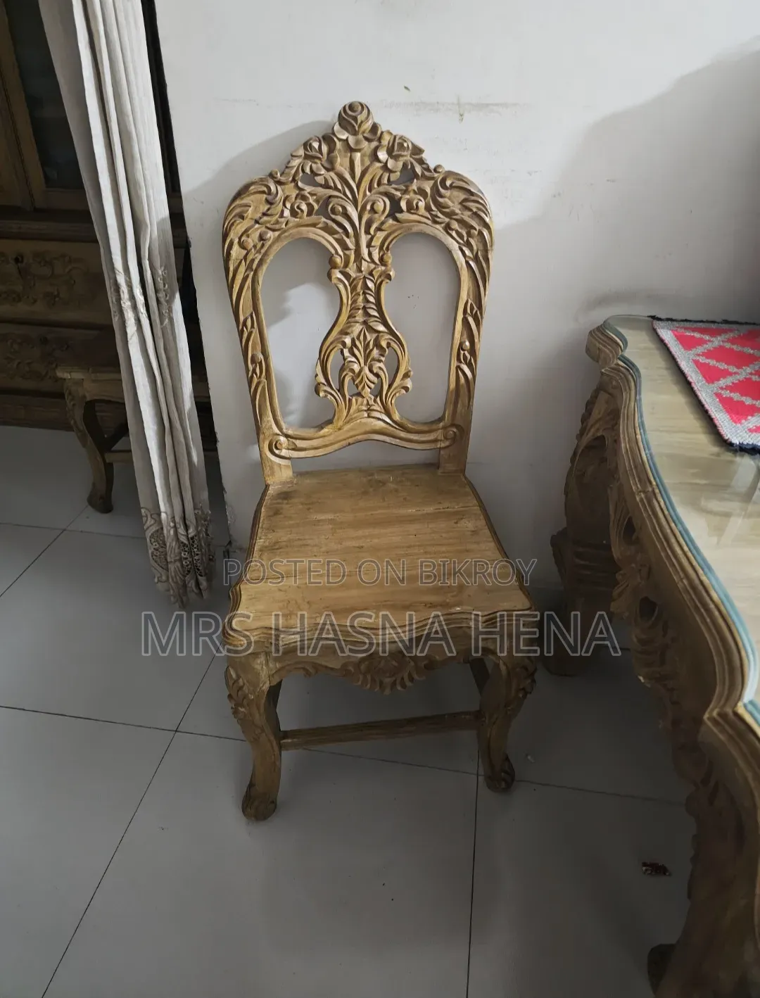 Original Teak Wood 6-Chair Dining Table for Sale.