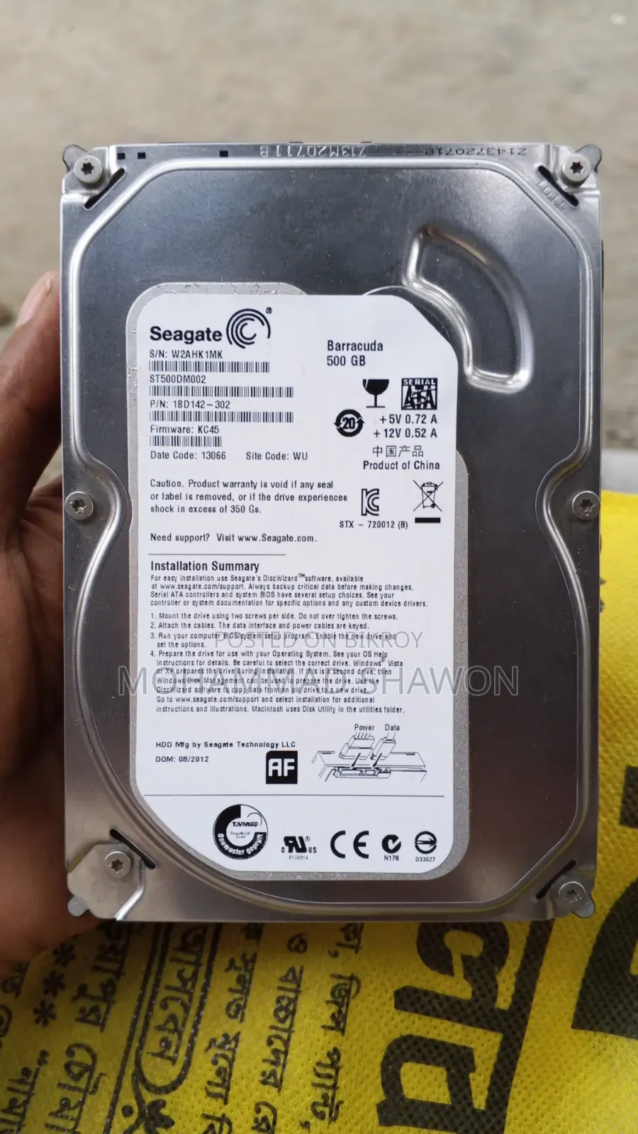 Seagate Barracuda 500GB Desktop HDD — Lightly used, excellent condition