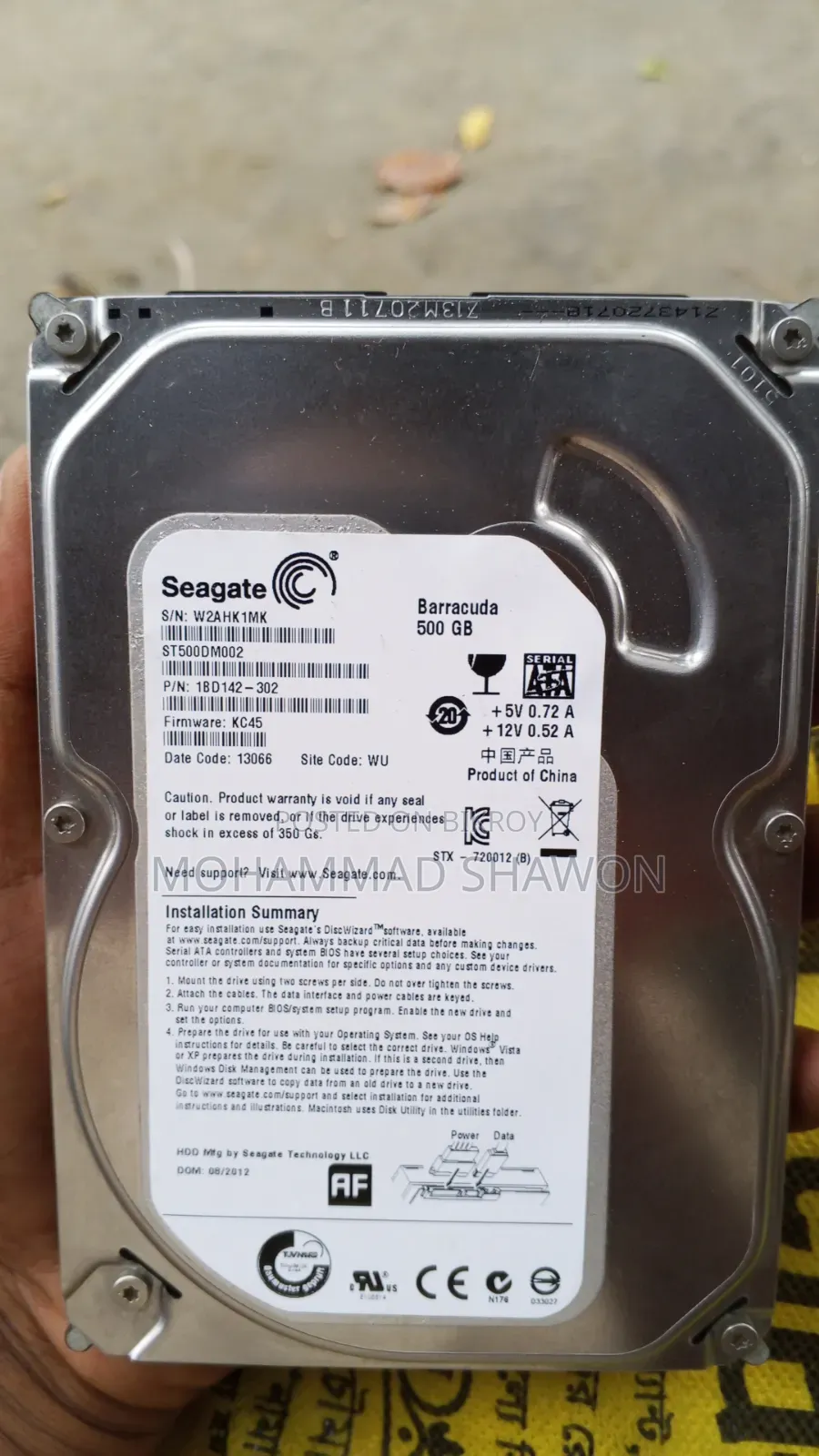 Seagate Barracuda 500GB Desktop HDD — Lightly used, excellent condition