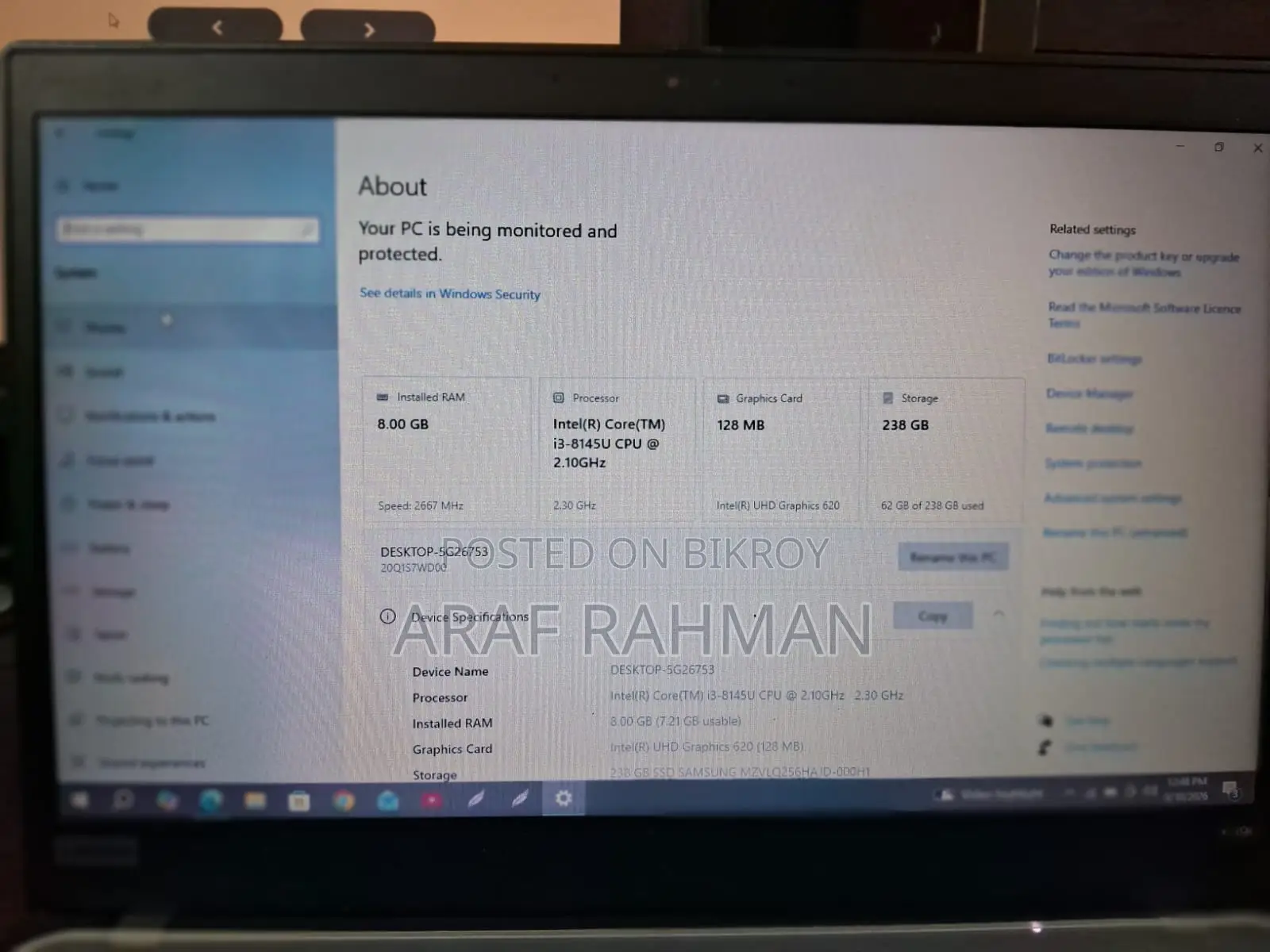 Laptop Lenovo ThinkPad X390 8GB Intel Core I3 SSD 256GB