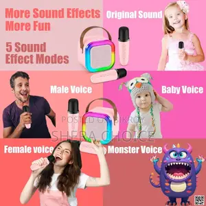 K12 Karaoke RGB Bluetooth Portable Wireless Microphone Speaker