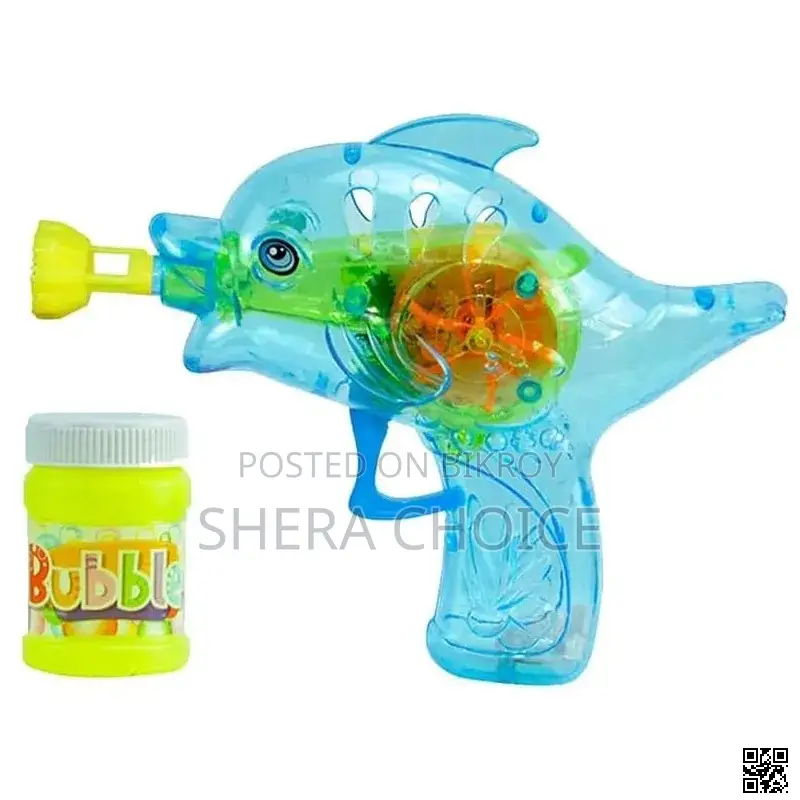 Led Light Bubble Spray Machine Shooter Gun Dolphin With Bubble Liquid