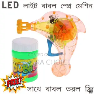 Led Light Bubble Spray Machine Shooter Gun Dolphin With Bubble Liquid