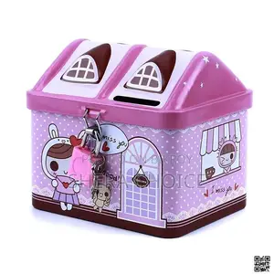 Creative Metal Piggy Bank Money Box, Cute Bear House Bank