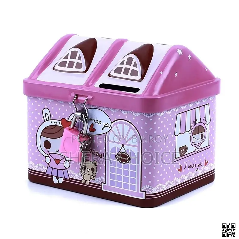Creative Metal Piggy Bank Money Box, Cute Bear House Bank