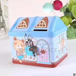 Creative Metal Piggy Bank Money Box, Cute Bear House Bank