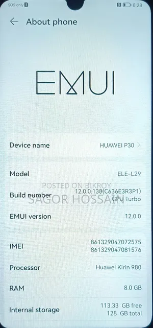 Huawei P30 128 GB Black