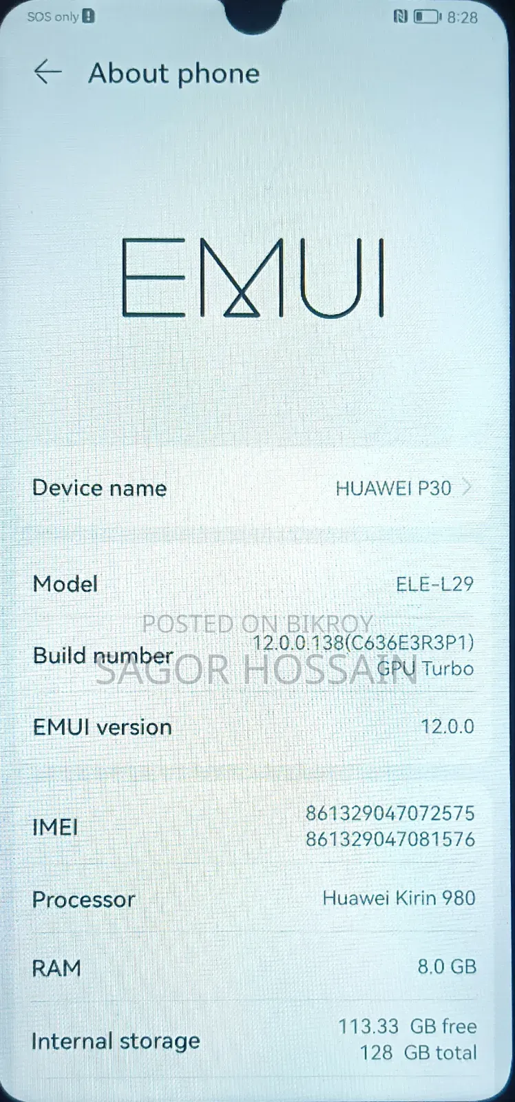 Huawei P30 128 GB Black