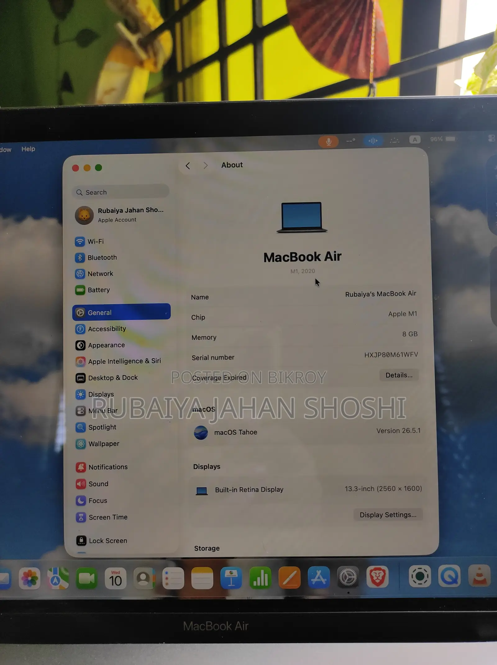 Laptop Apple MacBook Air 2020 M1 8GB Apple M1 SSD 256GB
