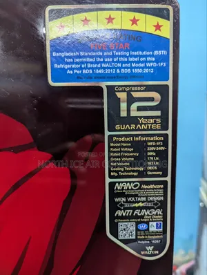 Walton Red Colour Glass Door 176 Ltr.