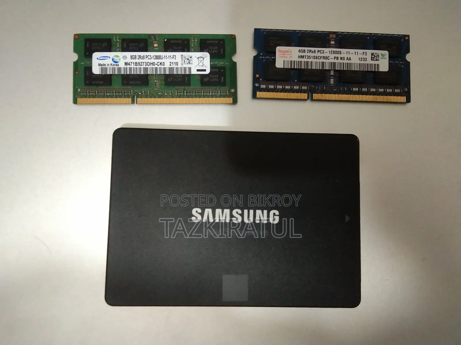 Samsung Evo 870 500gb+Samsung 8gb Ddr3+Sk Hynix 4gb Ddr3 Ram for Sale