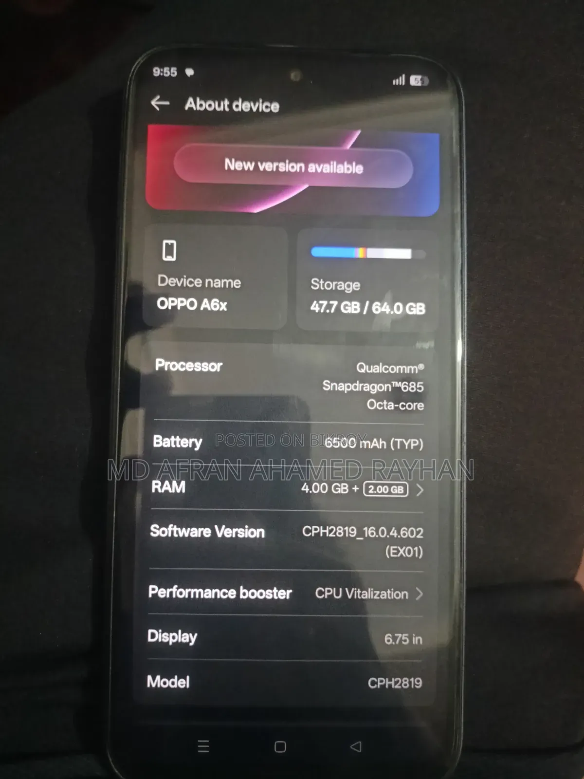Oppo A6x 64 GB Blue