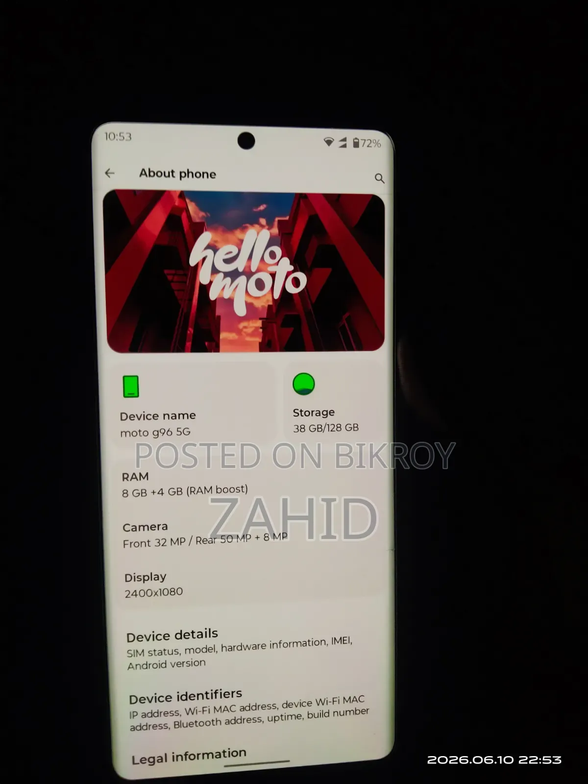 New Motorola G96 5G 128 GB Gray