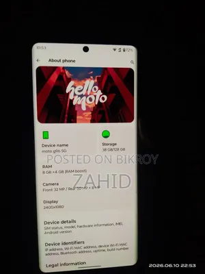 New Motorola G96 5G 128 GB Gray