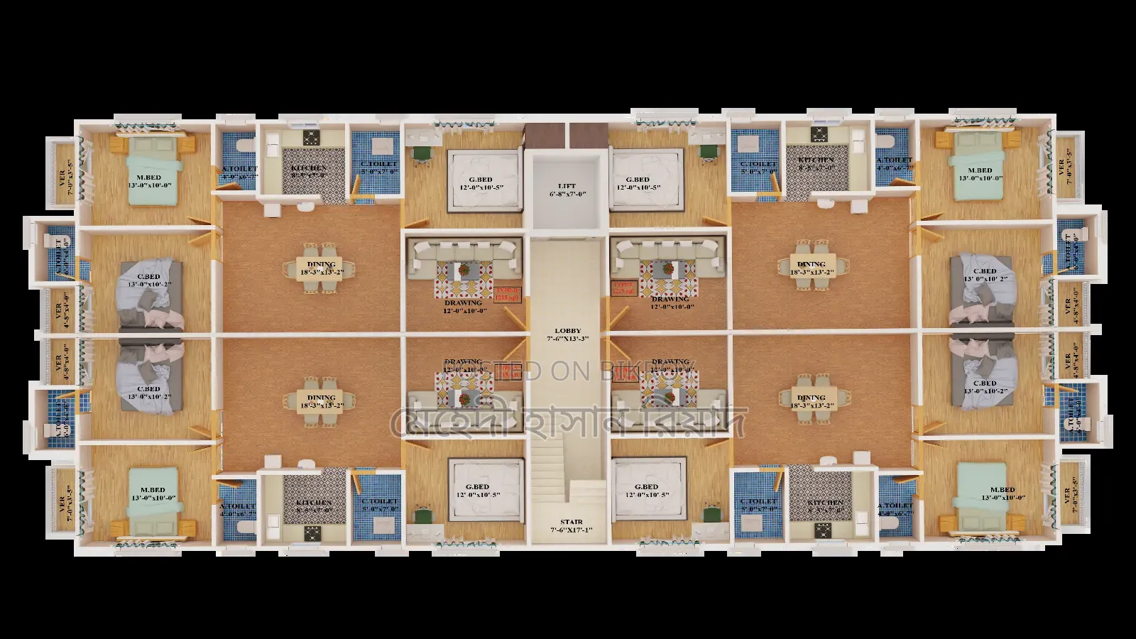3-Bedroom Apartment in Prince Homes Builders, Demra for Sale